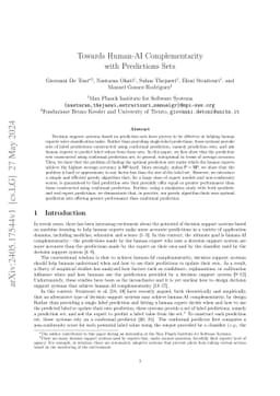 Towards Human-AI Complementarity with Predictions Sets