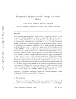 Interpretable Prognostics with Concept Bottleneck Models