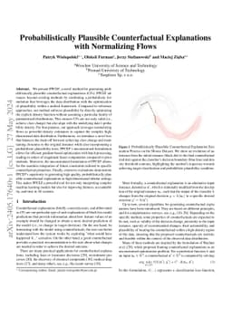 Probabilistically Plausible Counterfactual Explanations with Normalizing
  Flows