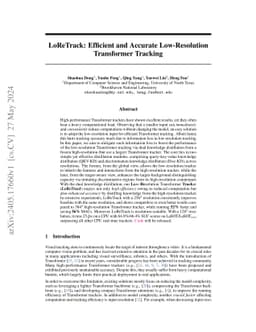 LoReTrack: Efficient and Accurate Low-Resolution Transformer Tracking