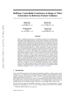 RefDrop: Controllable Consistency in Image or Video Generation via
  Reference Feature Guidance