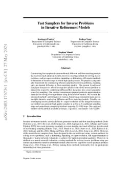 Fast Samplers for Inverse Problems in Iterative Refinement Models