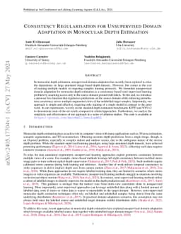 Consistency Regularisation for Unsupervised Domain Adaptation in
  Monocular Depth Estimation