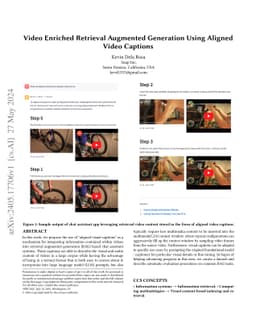 Video Enriched Retrieval Augmented Generation Using Aligned Video
  Captions