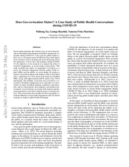 Does Geo-co-location Matter? A Case Study of Public Health Conversations
  during COVID-19