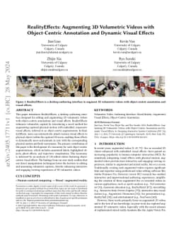 RealityEffects: Augmenting 3D Volumetric Videos with Object-Centric
  Annotation and Dynamic Visual Effects