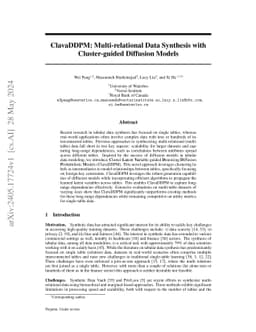ClavaDDPM: Multi-relational Data Synthesis with Cluster-guided Diffusion
  Models