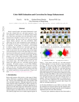 Color Shift Estimation-and-Correction for Image Enhancement