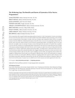 The Widening Gap: The Benefits and Harms of Generative AI for Novice
  Programmers