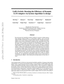 LoRA-Switch: Boosting the Efficiency of Dynamic LLM Adapters via
  System-Algorithm Co-design