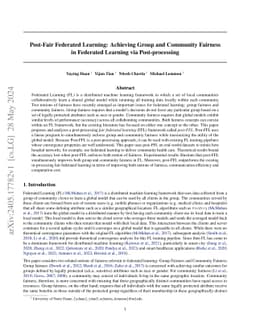 Post-Fair Federated Learning: Achieving Group and Community Fairness in
  Federated Learning via Post-processing