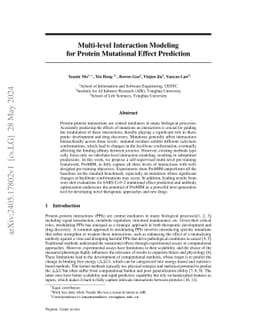 Multi-level Interaction Modeling for Protein Mutational Effect
  Prediction