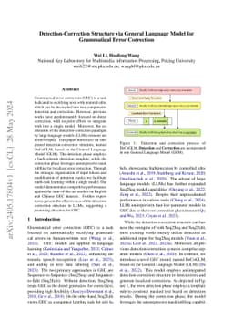Detection-Correction Structure via General Language Model for
  Grammatical Error Correction