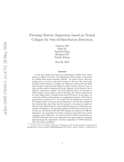 Pursuing Feature Separation based on Neural Collapse for Out-of-Distribution Detection