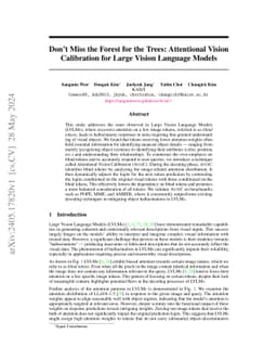 Don't Miss the Forest for the Trees: Attentional Vision Calibration for
  Large Vision Language Models