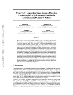 Conv-CoA: Improving Open-domain Question Answering in Large Language
  Models via Conversational Chain-of-Action