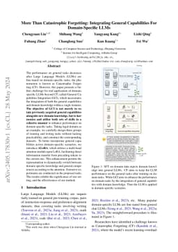 More Than Catastrophic Forgetting: Integrating General Capabilities For
  Domain-Specific LLMs