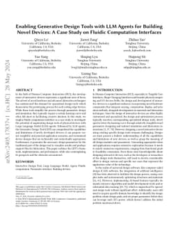Enabling Generative Design Tools with LLM Agents for Building Novel
  Devices: A Case Study on Fluidic Computation Interfaces