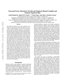 Trust and Terror: Hazards in Text Reveal Negatively Biased Credulity and
  Partisan Negativity Bias