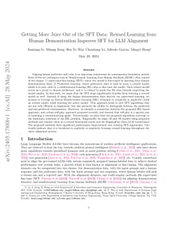 Getting More Juice Out of the SFT Data: Reward Learning from Human
  Demonstration Improves SFT for LLM Alignment
