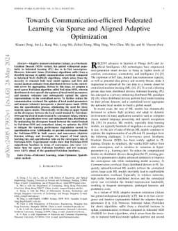 Towards Communication-efficient Federated Learning via Sparse and
  Aligned Adaptive Optimization