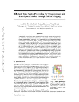 Efficient Time Series Processing for Transformers and State-Space Models
  through Token Merging