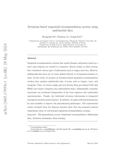 Attention-based sequential recommendation system using multimodal data