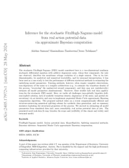 Inference for the stochastic FitzHugh-Nagumo model from real action
  potential data via approximate Bayesian computation
