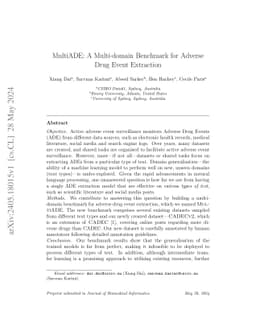 MultiADE: A Multi-domain Benchmark for Adverse Drug Event Extraction