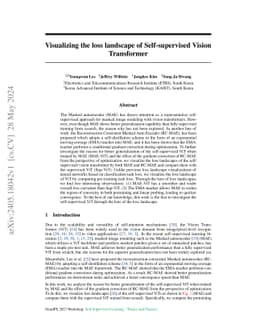 Visualizing the loss landscape of Self-supervised Vision Transformer