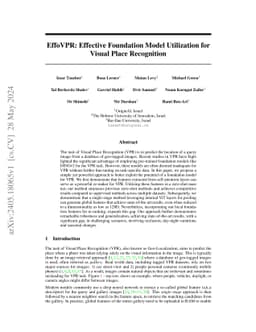EffoVPR: Effective Foundation Model Utilization for Visual Place Recognition