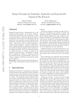 Design Principles for Falsifiable, Replicable and Reproducible Empirical
  ML Research