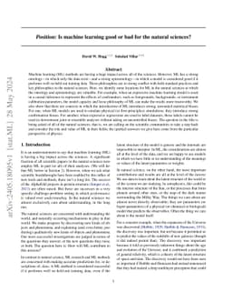Is machine learning good or bad for the natural sciences?