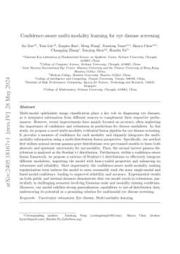 Confidence-aware multi-modality learning for eye disease screening