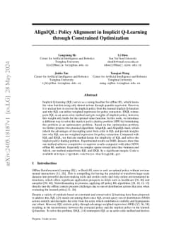 AlignIQL: Policy Alignment in Implicit Q-Learning through Constrained
  Optimization