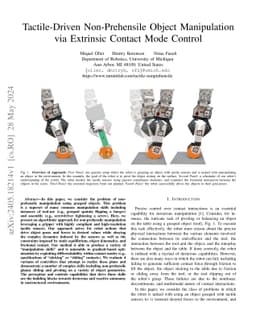 Tactile-Driven Non-Prehensile Object Manipulation via Extrinsic Contact
  Mode Control