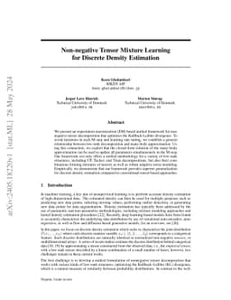 Non-negative Tensor Mixture Learning for Discrete Density Estimation
