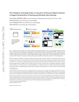 The CoExplorer Technology Probe: A Generative AI-Powered Adaptive
  Interface to Support Intentionality in Planning and Running Video Meetings