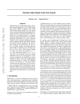Extreme Value Monte Carlo Tree Search