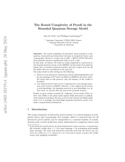 The Round Complexity of Proofs in the Bounded Quantum Storage Model