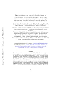 Deterministic and statistical calibration of constitutive models from full-field data with parametric physics-informed neural networks