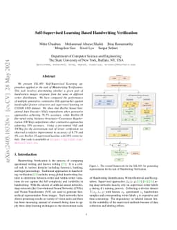Self-Supervised Learning Based Handwriting Verification