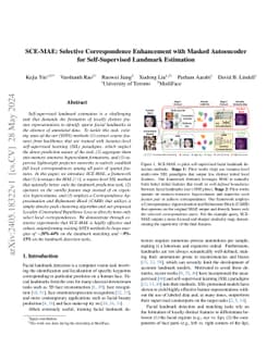SCE-MAE: Selective Correspondence Enhancement with Masked Autoencoder
  for Self-Supervised Landmark Estimation