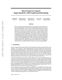 Don't Forget to Connect! Improving RAG with Graph-based Reranking