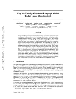 Why are Visually-Grounded Language Models Bad at Image Classification?