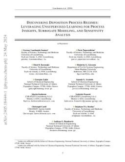 Discovering deposition process regimes: leveraging unsupervised learning
  for process insights, surrogate modeling, and sensitivity analysis