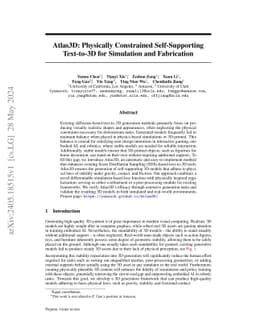 Atlas3D: Physically Constrained Self-Supporting Text-to-3D for
  Simulation and Fabrication