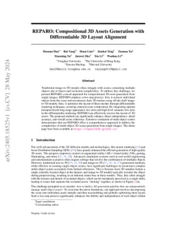 REPARO: Compositional 3D Assets Generation with Differentiable 3D Layout
  Alignment