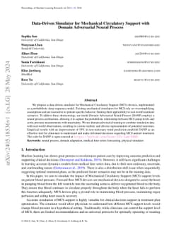 Data-Driven Simulator for Mechanical Circulatory Support with Domain
  Adversarial Neural Process