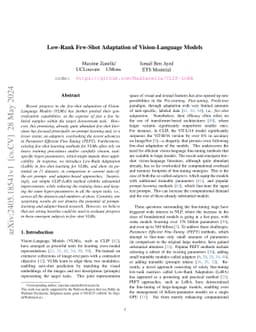 Low-Rank Few-Shot Adaptation of Vision-Language Models